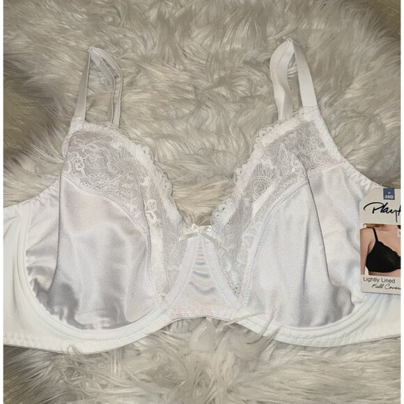 Playtex 8971 Full Coverage Bra Unpadded Lace Underwire Womens 38D White New Nwt - Picture 3 of 6